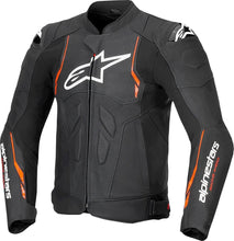 ALPINESTARS DUSK AIRFLOW LEATHER BLACK/FLURO RED JACKET