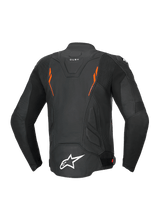 ALPINESTARS DUSK AIRFLOW LEATHER BLACK/FLURO RED JACKET