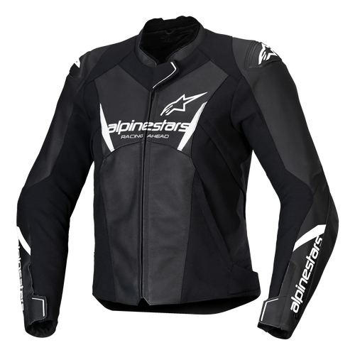 ALPINESTARS STELLA FASTER V3 LEATHER BLACK/WHITE WOMENS JACKET