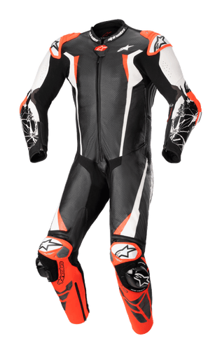 ALPINESTARS RACING ABSOLUTE V2 1 PC SUIT - BLACK WHITE RED FLURO