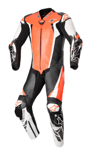 ALPINESTARS RACING ABSOLUTE V2 1 PC SUIT - RED FLURO WHITE BLACK