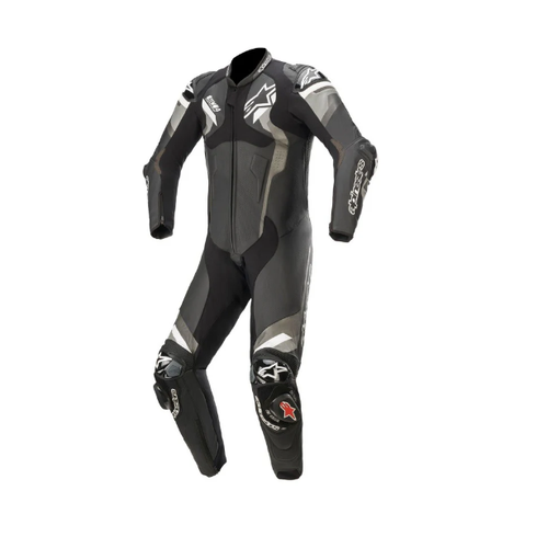 ALPINESTARS ATEM V4 LEATHER 1 PIECE MOTORCYCLE SUIT - BLACK/GREY/WHITE