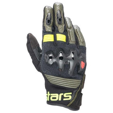 ALPINESTARS HALO LEATHER GLOVES - FOREST GREEN/BLACK FLURO YELLOW