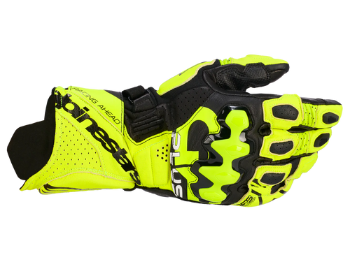 ALPINESTARS GP PLUS R V3 LEATHER FLURO YELLOW/BLACK GLOVES