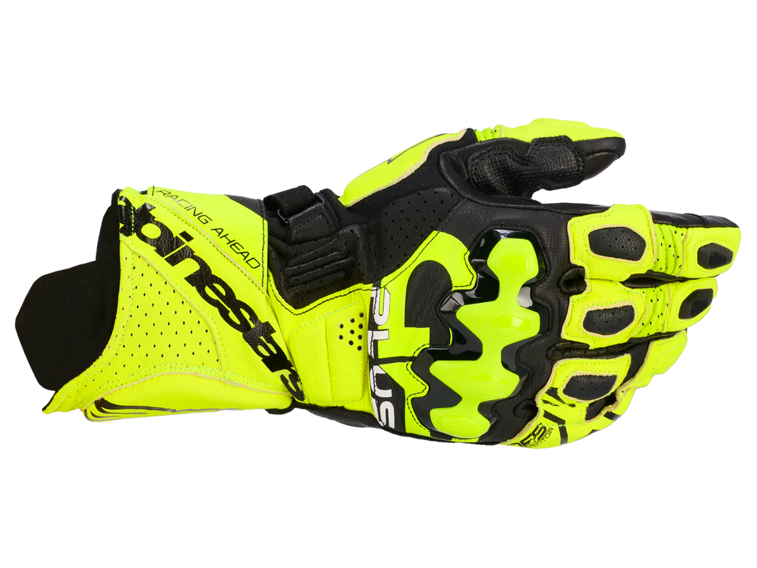 ALPINESTARS GP PLUS R V3 LEATHER FLURO YELLOW/BLACK GLOVES