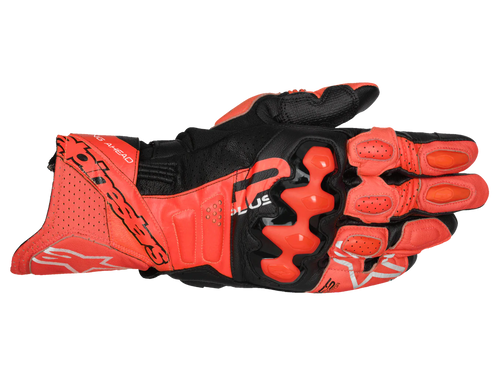 ALPINESTARS GP PLUS R V3 LEATHER BRIGHT RED/FLURO RED/BLACK GLOVES