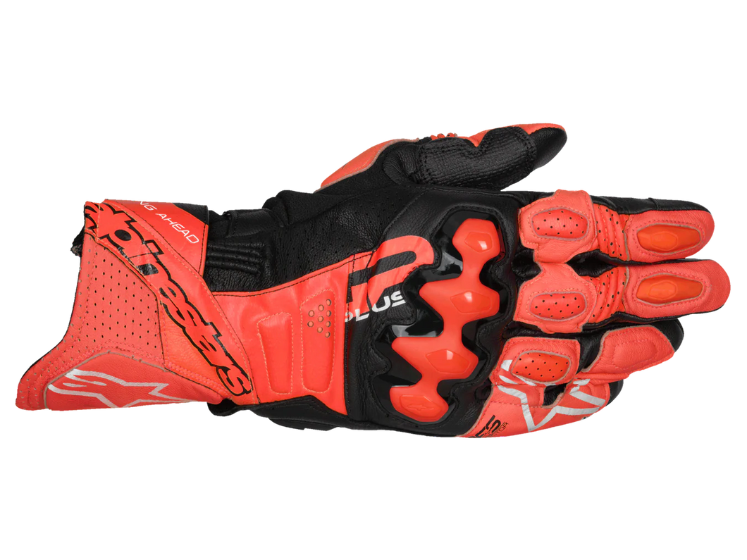ALPINESTARS GP PLUS R V3 LEATHER BRIGHT RED/FLURO RED/BLACK GLOVES