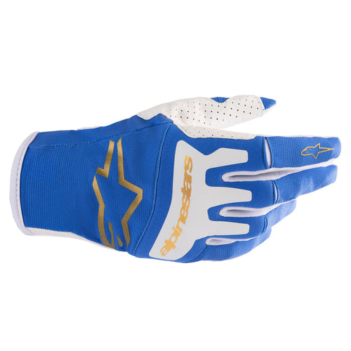 ALPINESTARS 2023 TECHSTAR GLOVES - BLUE BRUSHED/GOLD