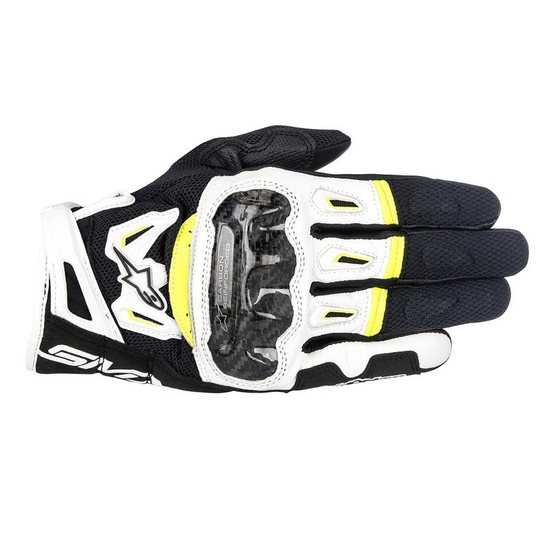 ALPINESTARS SMX-2 AIR CARBON V2 BLACK/WHITE/FLURO YELLOW GLOVES