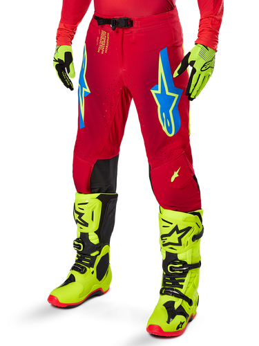 ALPINESTARS 2025 SUPERTECH MAKER PANTS - BRIGHT-RED-FLURO-YELLOW