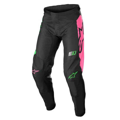 ALPINESTARS 2022 RACER COMPASS PANTS - BLACK/GREEN/FLURO PINK