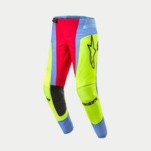 ALPINESTARS 2024 TECHSTAR OCURI PANTS - LIGHT BLUE FLURO YELLOW RED BERRY