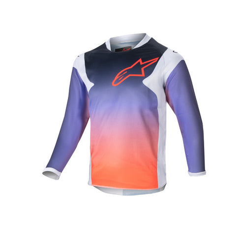 ALPINESTARS 2024 KIDS RACER HOEN JERSEY - LIGHT GRAY HOT ORANGE BLACK