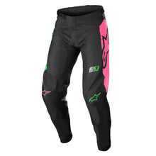 ALPINESTARS 2022 YOUTH RACER COMPASS PANTS - BLACK/GREEN/FLURO PINK