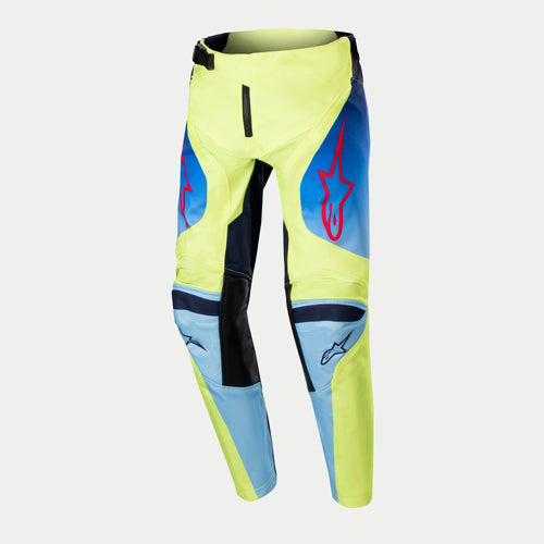 ALPINESTARS 2024 YOUTH RACER HOEN PANTS - FLURO YELLOW BLUE NIGHT NAVY