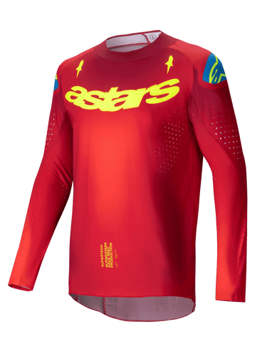 ALPINESTARS 2025 SUPERTECH MAKER JERSEY - BRIGHT RED FLURO YELLOW