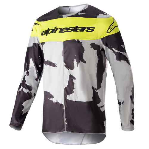 ALPINESTARS 2023 RACER TACTICAL JERSEY - CAST GRAY CAMO YELLOW FLURO