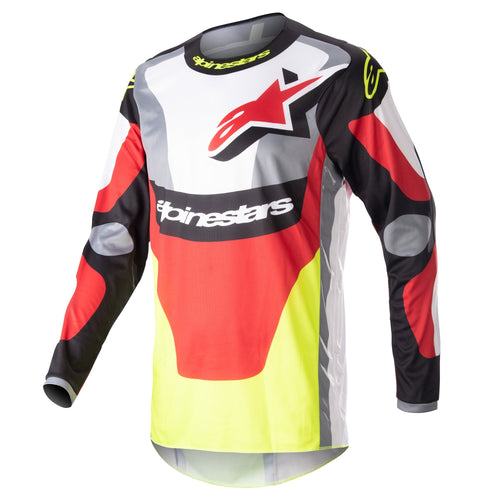 ALPINESTARS 2023 FLUID AGENT JERSEY - BLACK MARS RED YELLOW FLURO