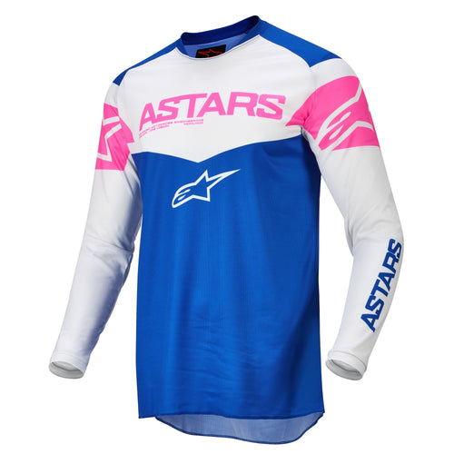 ALPINESTARS 2022 FLUID TRIPLE JERSEY - BLUE/WHITE/FLURO PINK