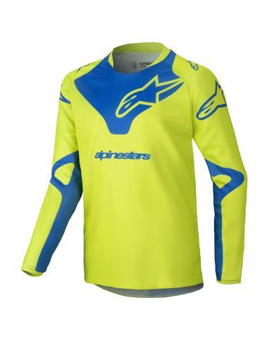 ALPINESTARS 2025 YOUTH RACER VEIL JERSEY - FLURO-YELLOW/BLUE