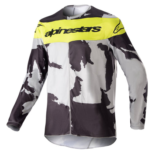 ALPINESTARS 2023 YOUTH RACER TACTICAL JERSEY - CAST GRAY CAMO YELLOW FLURO