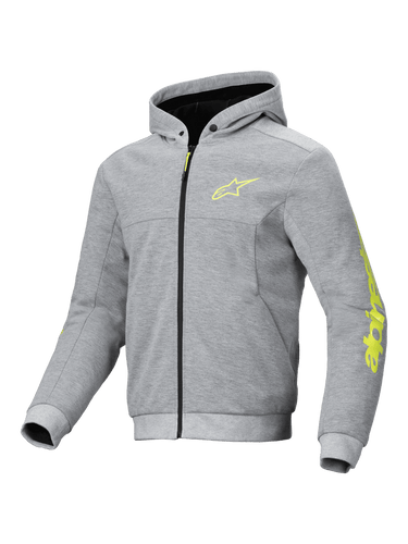 ALPINESTARS CHROME V2 SPORT GREY HEATHER/FLURO YELLOW HOODIE JACKET