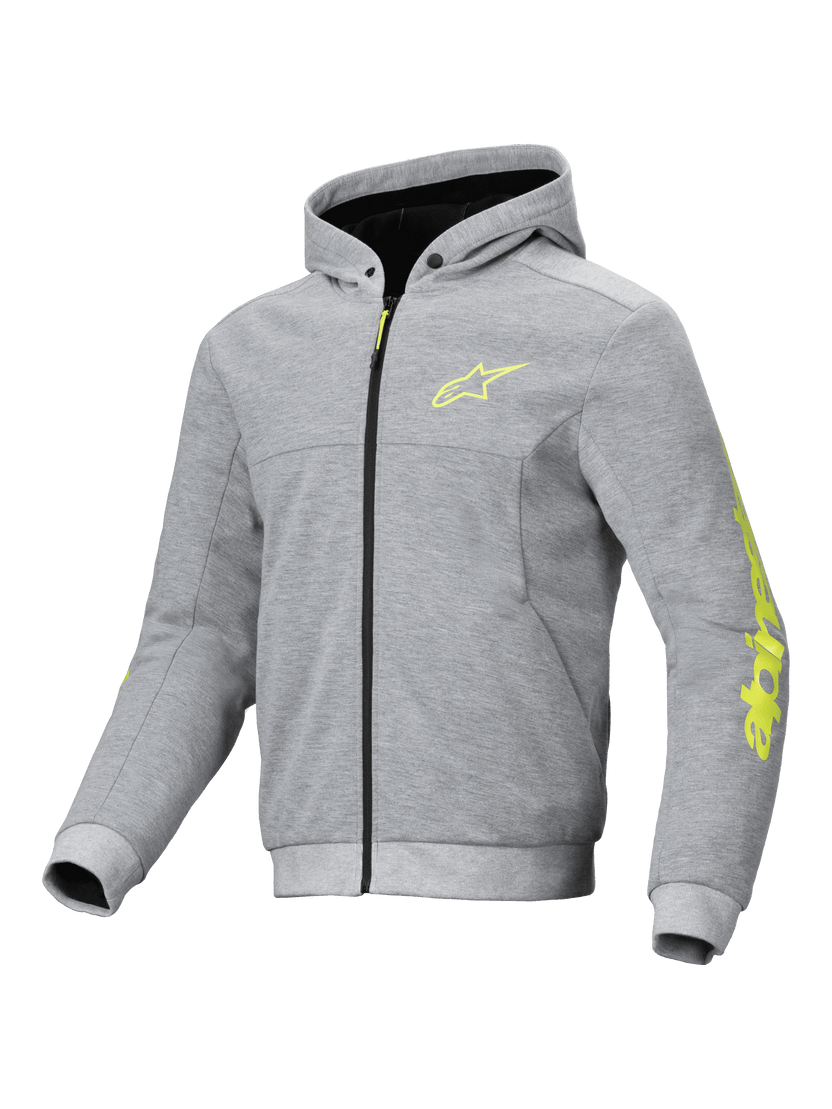ALPINESTARS CHROME V2 SPORT GREY HEATHER/FLURO YELLOW HOODIE JACKET