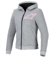 ALPINESTARS STELLA CHROME V2 SPORT GREY HEATHER/FLURO PINK WOMENS HOODIE JACKET