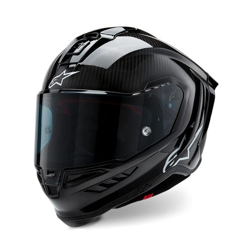 ALPINESTARS SUPERTECH R10 SOLID MATTE/GLOSS BLACK CARBON HELMET