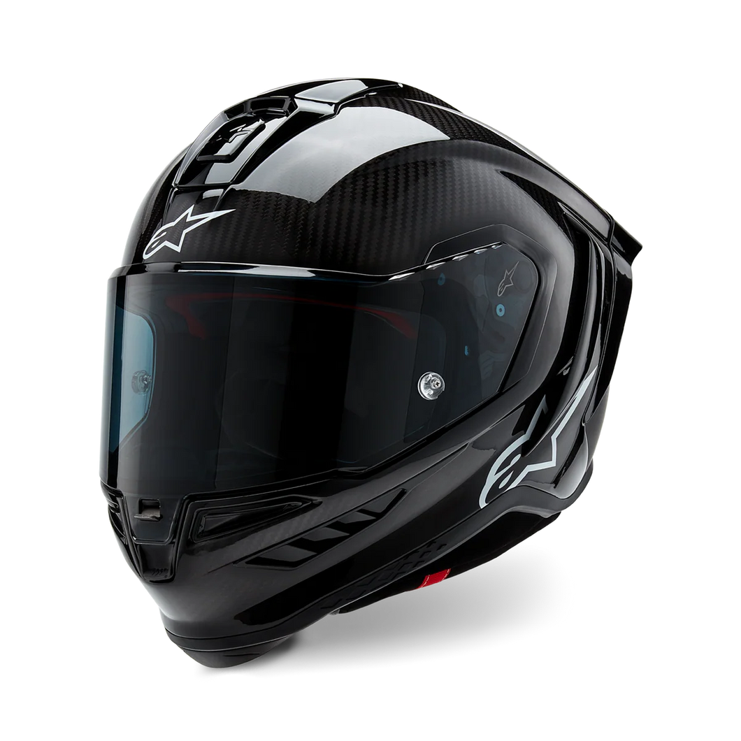 ALPINESTARS SUPERTECH R10 SOLID MATTE/GLOSS BLACK CARBON HELMET