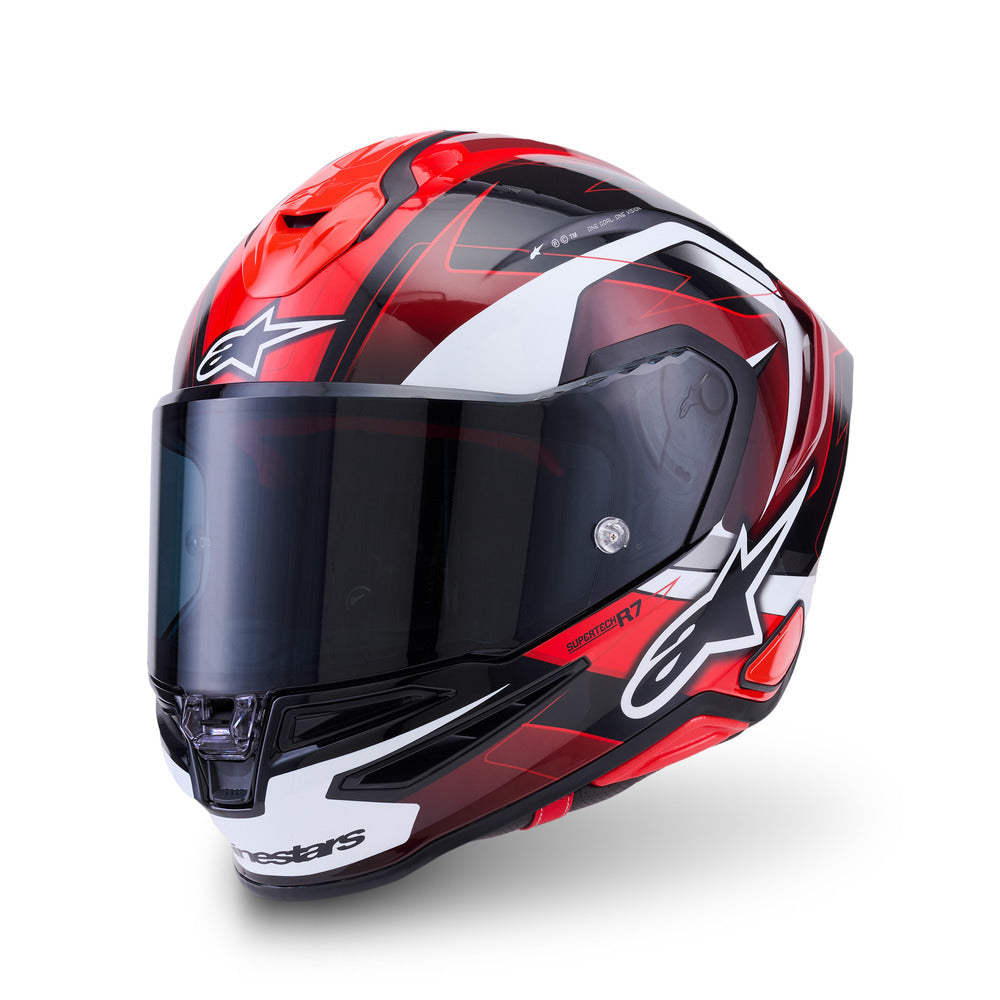 ALPINESTARS S-R7 KINETIS GLOSS BLACK/WHITE/RED HELMET