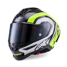 ALPINESTARS SUPERTECH R10 ARIUS GLOSS BLACK/SILVER/FLURO YELLOW HELMET