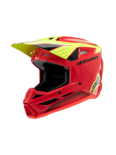 ALPINESTARS SM3 YOUTH FRAY ECE06 HELMET - RED FLURO YELLOW BLACK