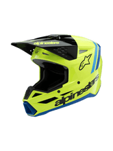 ALPINESTARS SM3 YOUTH RADIUM ECE06 HELMET - FLURO-YELLOW BLACK BLUE GLOSSY