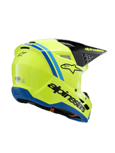 ALPINESTARS SM3 YOUTH RADIUM ECE06 HELMET - FLURO-YELLOW BLACK BLUE GLOSSY