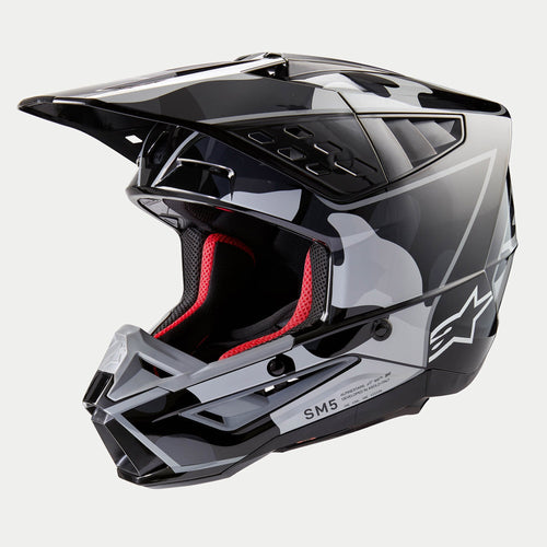 ALPINESTARS SM5 ROVER 2 ECE 22.06 HELMET - BLACK SILVER GLOSS