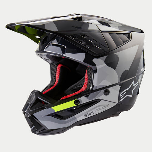 ALPINESTARS SM5 ROVER 2 ECE 22.06 HELMET - DARK GRAY FLURO YELLOW GLOSS