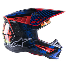 ALPINESTARS SM5 SOLAR FLARE HELMET - GLOSS BLACK BLUE FLURO RED