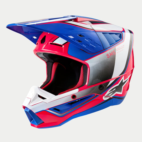 ALPINESTARS SM5 SAIL ECE 22.06 HELMET - WHITE DIVA PINK ENAMEL BLUE GLOSS