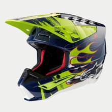 ALPINESTARS SM5 RASH ECE 22.06 HELMET - NIGHT NAVY FLURO YELLOW GLOSS