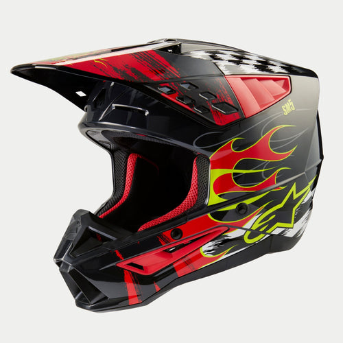 ALPINESTARS SM5 RASH ECE 22.06 HELMET - DARK GRAY BRIGHT RED GLOSS