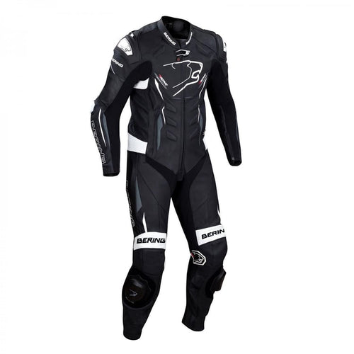 BERING 🇫🇷 ULTIMAT-R BLACK/WHITE/GREY ONE PIECE LEATHER RACE SUIT