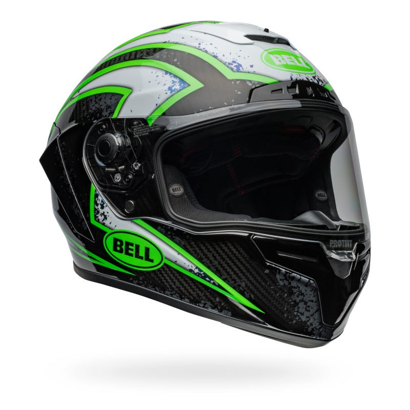 BELL RACE STAR DLX XENON BLACK/KRYPTONITE MOTORCYCLE HELMET
