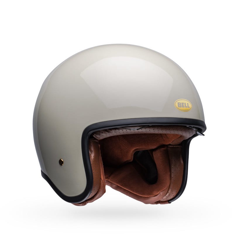 BELL TX-501 GLOSS VINTAGE WHITE MOTORCYCLE HELMET
