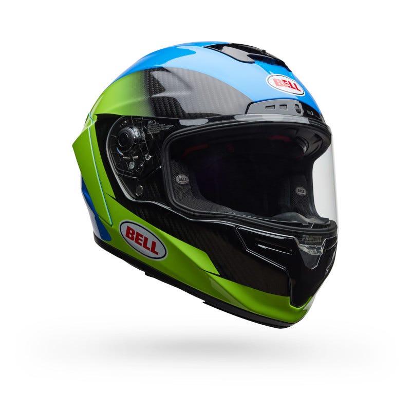 BELL RACE STAR DLX CORSA BLUE/GREEN MOTORCYCLE HELMET