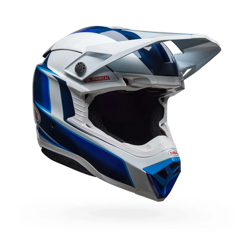 BELL MOTO-10 SPHERICAL TOMAC 25 REPLICA GLOSS BLUE/WHITE MOTOCROSS HELMET