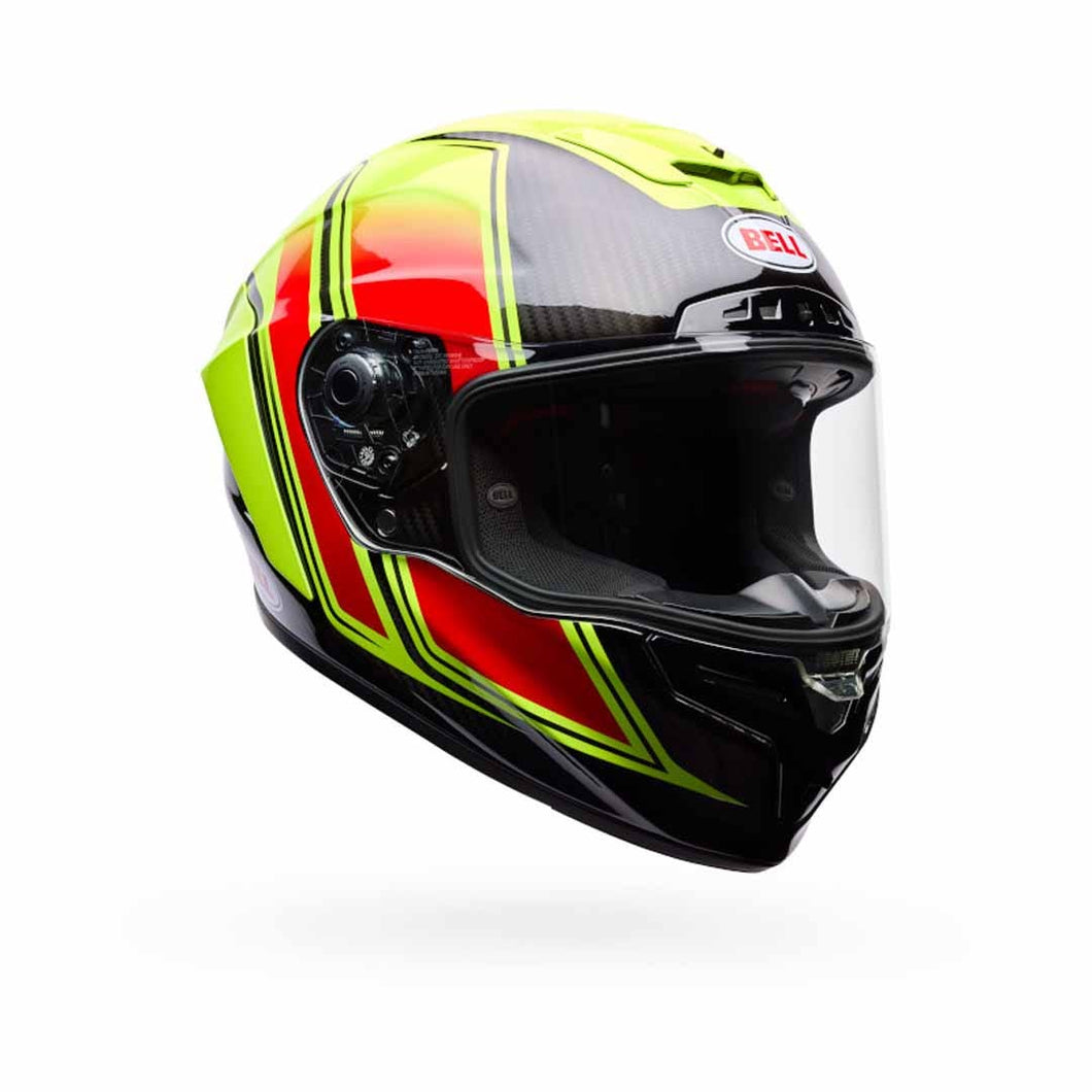 BELL RACE STAR DLX FLEX GRID YELLOW MOTORCYCLE HELMET