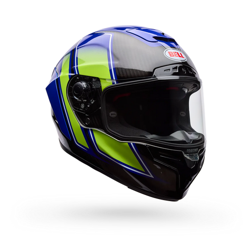 BELL RACE STAR DLX FLEX GRID GLOSS BLUE/YELLOW MOTORCYCLE HELMET