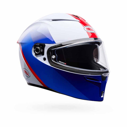 BELL LITHIUM BASH WHITE/BLUE MOTORCYCLE HELMET