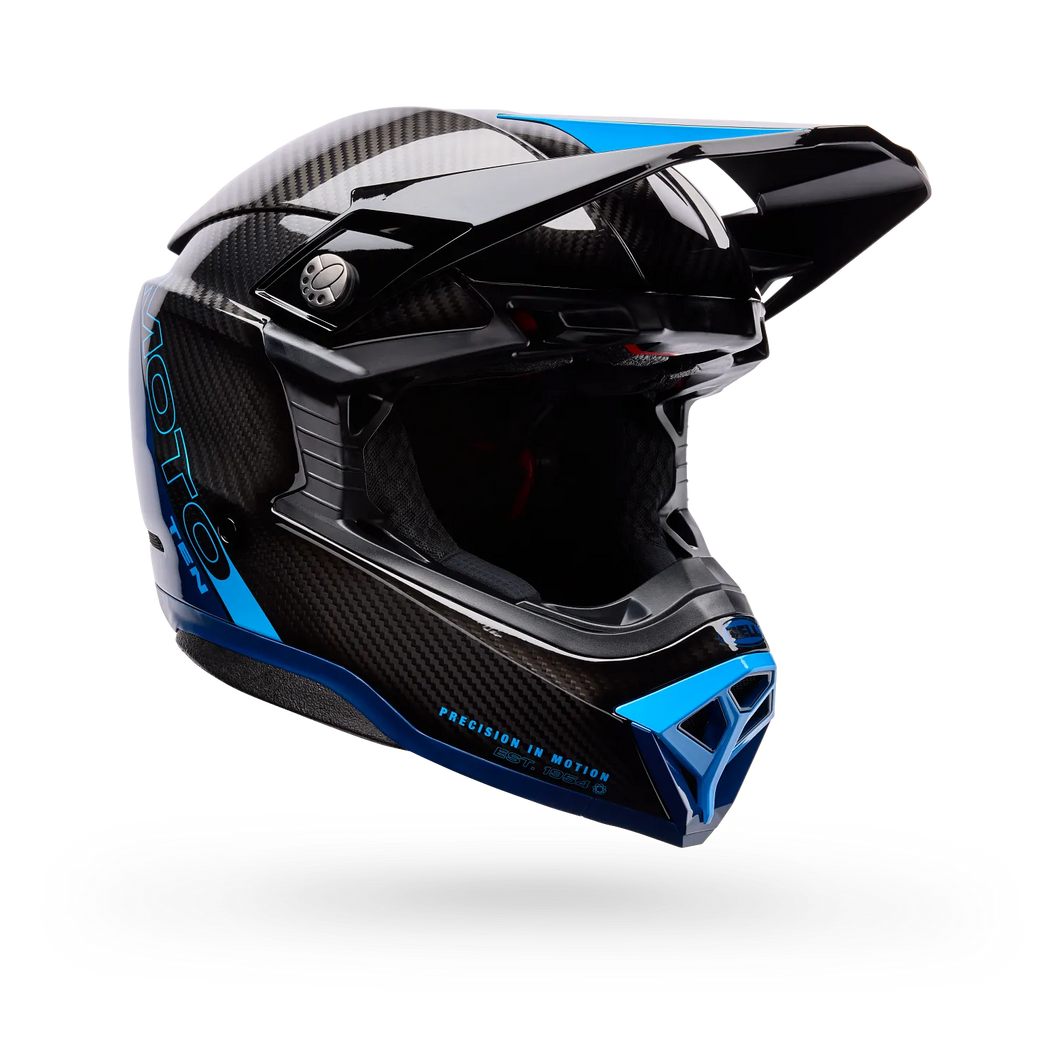 BELL MOTO-10 SPHERICAL STRIKE GLOSS BLUE MOTOCROSS HELMET